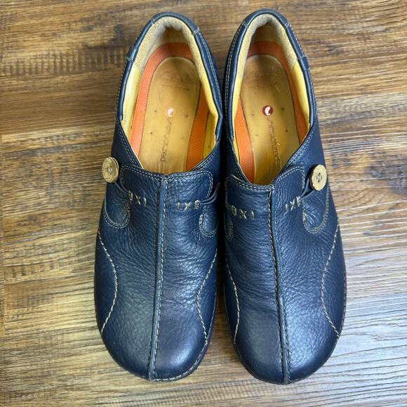Clarks Unstructured size 10 Un Loop blue leather loafers slip on comfort - Picture 5 of 11